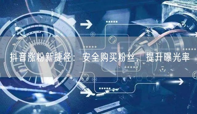 抖音涨粉新捷径：安全购买粉丝，提升曝光率