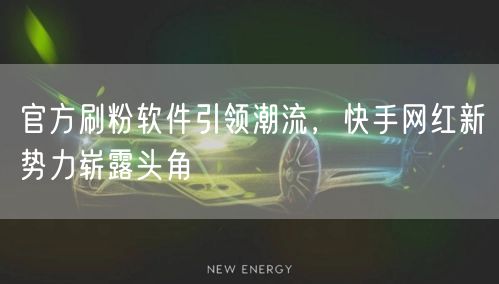 官方刷粉软件引领潮流，快手网红新势力崭露头角