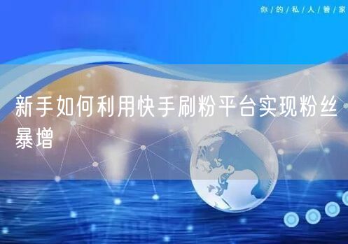 新手如何利用快手刷粉平台实现粉丝暴增